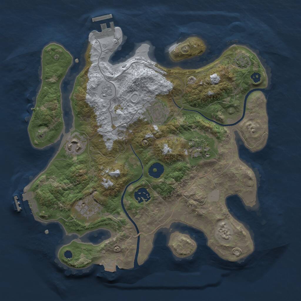 Rust Map: Procedural Map, Size: 3000, Seed: 19265, 11 Monuments