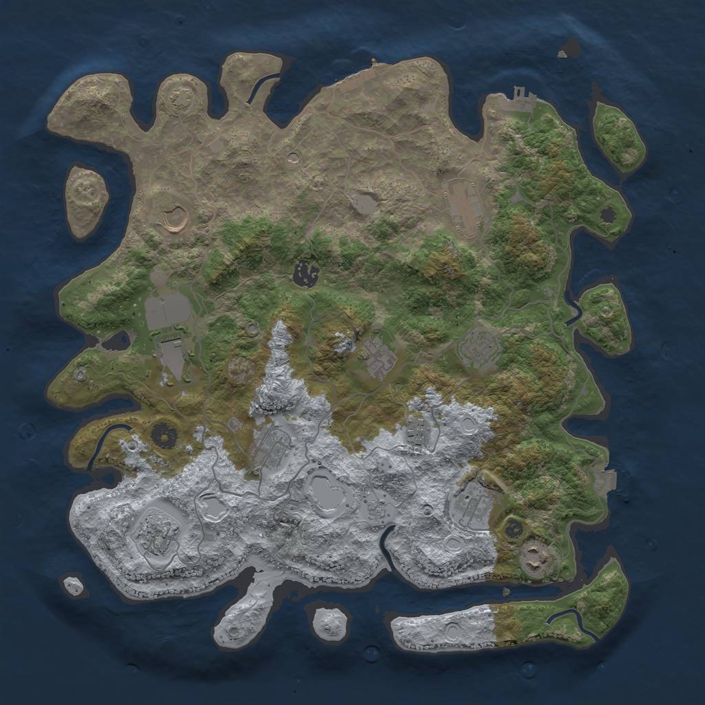 Rust Map: Procedural Map, Size: 4000, Seed: 59387010, 19 Monuments