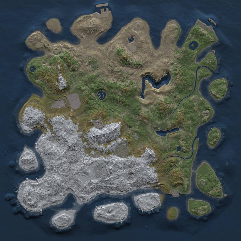 Rust Map: Procedural Map, Size: 4000, Seed: 98702534, 12 Monuments