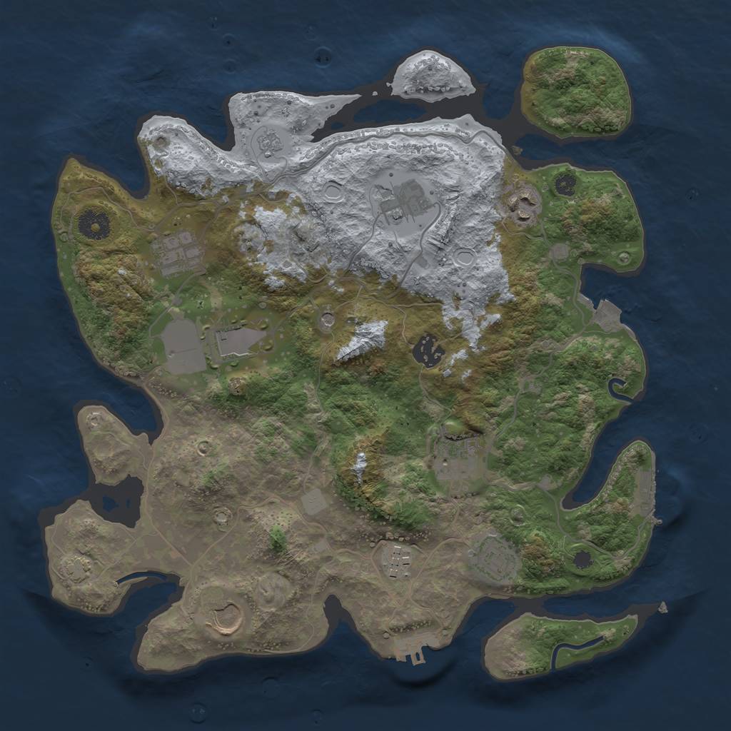 Rust Map: Procedural Map, Size: 3500, Seed: 1782867480, 17 Monuments