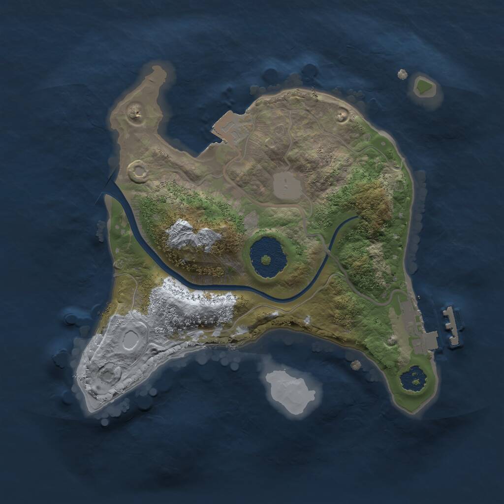 Rust Map: Procedural Map, Size: 2000, Seed: 66383, 2 Monuments