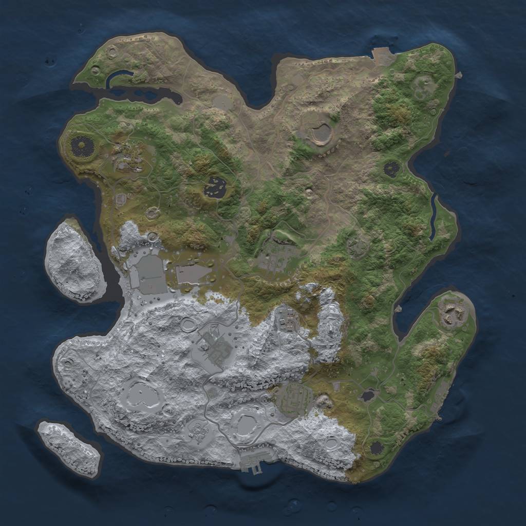Rust Map: Procedural Map, Size: 3500, Seed: 1179203425, 16 Monuments