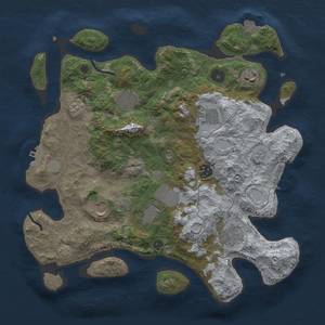 Thumbnail Rust Map: Procedural Map, Size: 3500, Seed: 1138409008, 16 Monuments