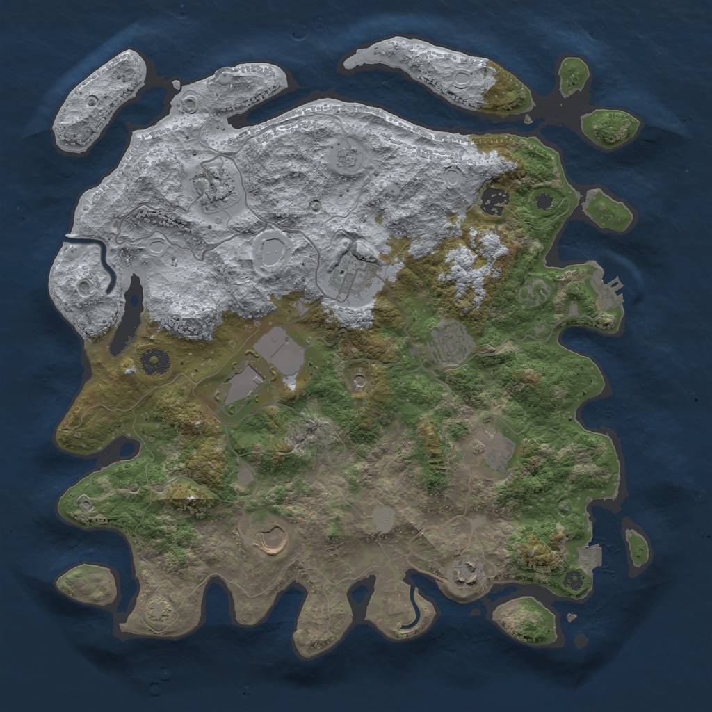 Rust Map: Procedural Map, Size: 3750, Seed: 1851383747, 15 Monuments
