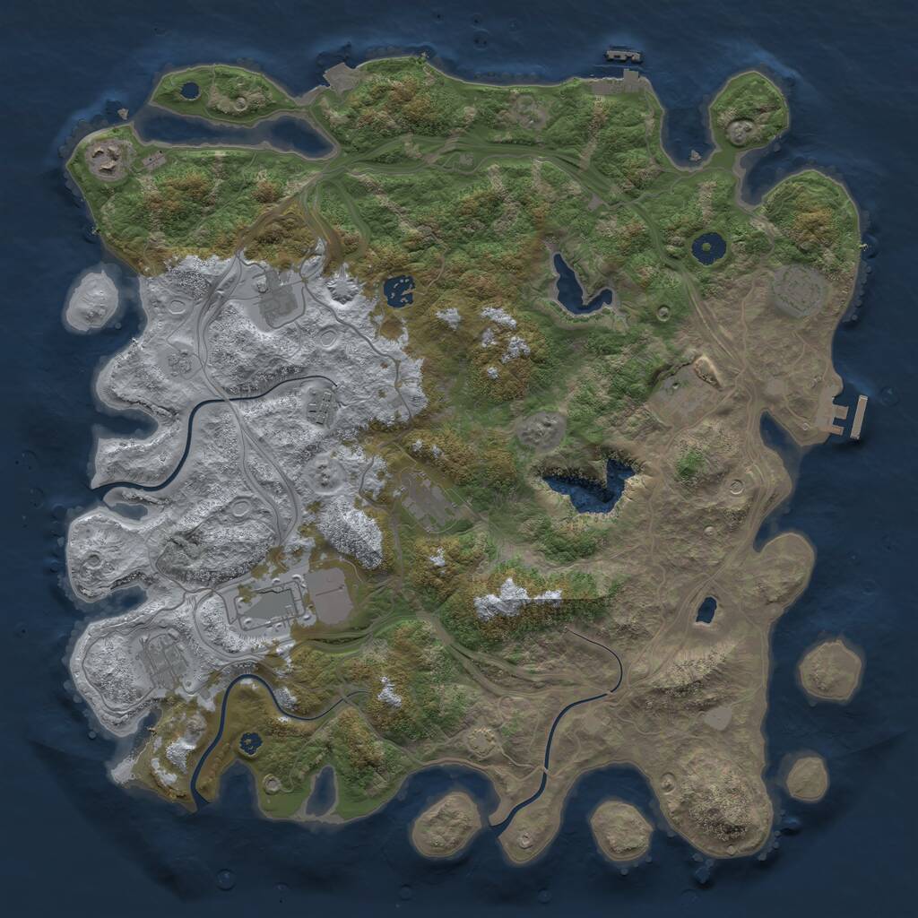 Rust Map: Procedural Map, Size: 4250, Seed: 2135967707, 15 Monuments