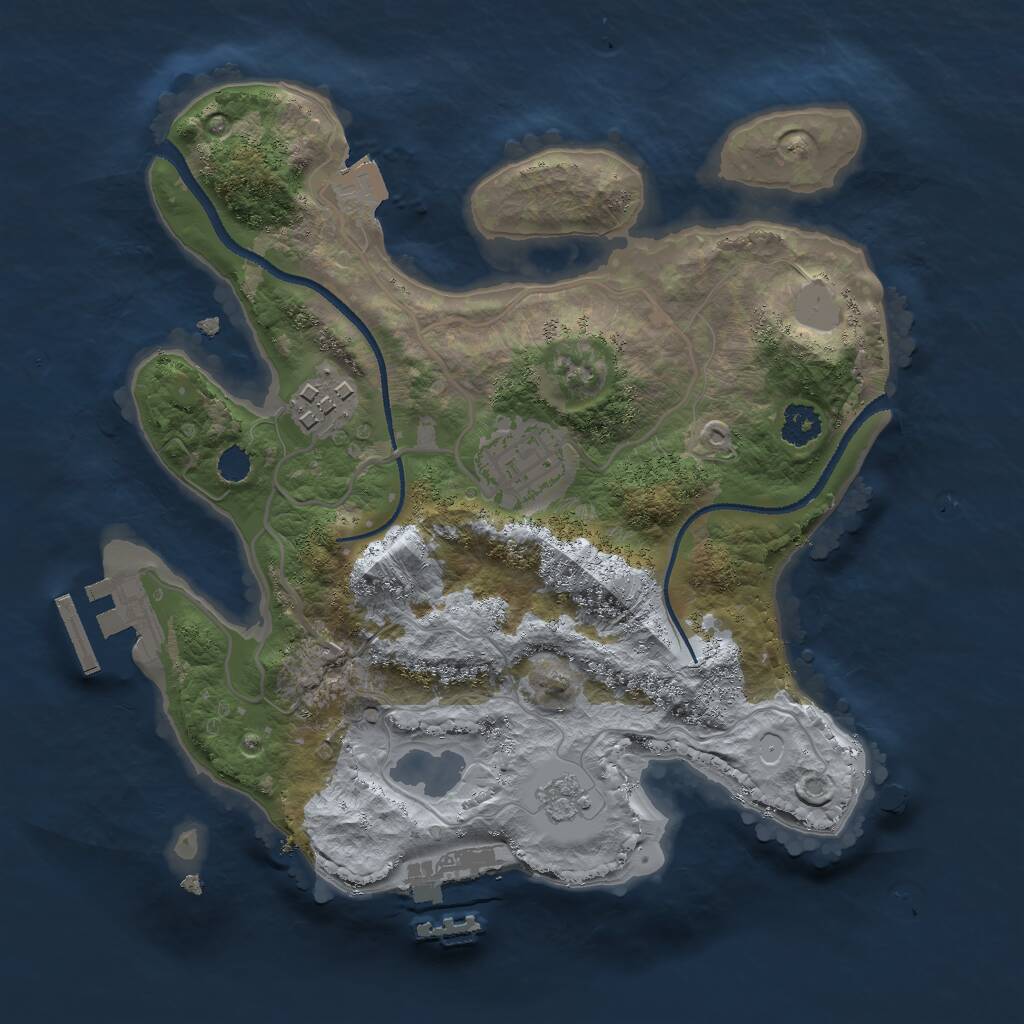 Rust Map: Procedural Map, Size: 2500, Seed: 149746906, 6 Monuments