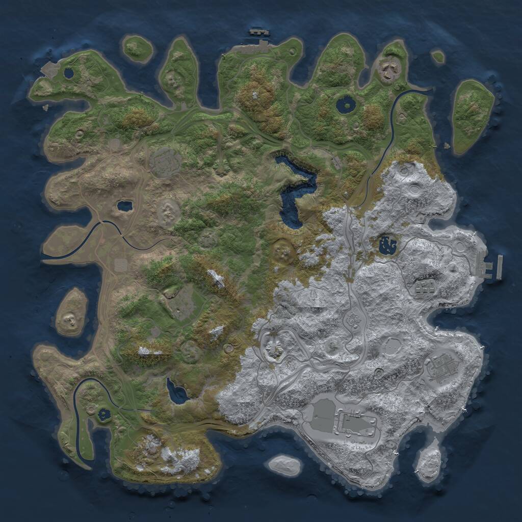 Rust Map: Procedural Map, Size: 4250, Seed: 1832919302, 14 Monuments