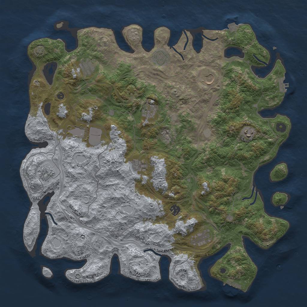 Rust Map: Procedural Map, Size: 4500, Seed: 433034240, 19 Monuments