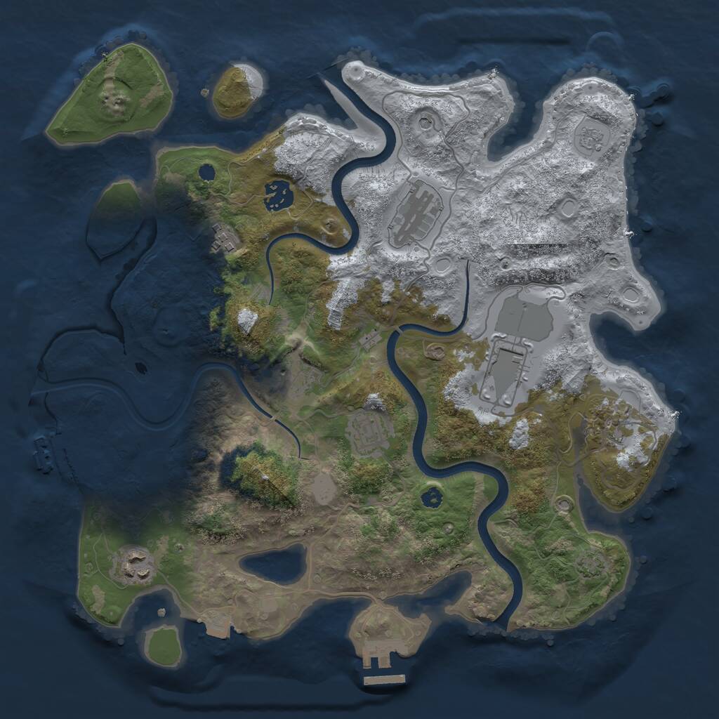 Rust Map: Procedural Map, Size: 3500, Seed: 454038164, 14 Monuments