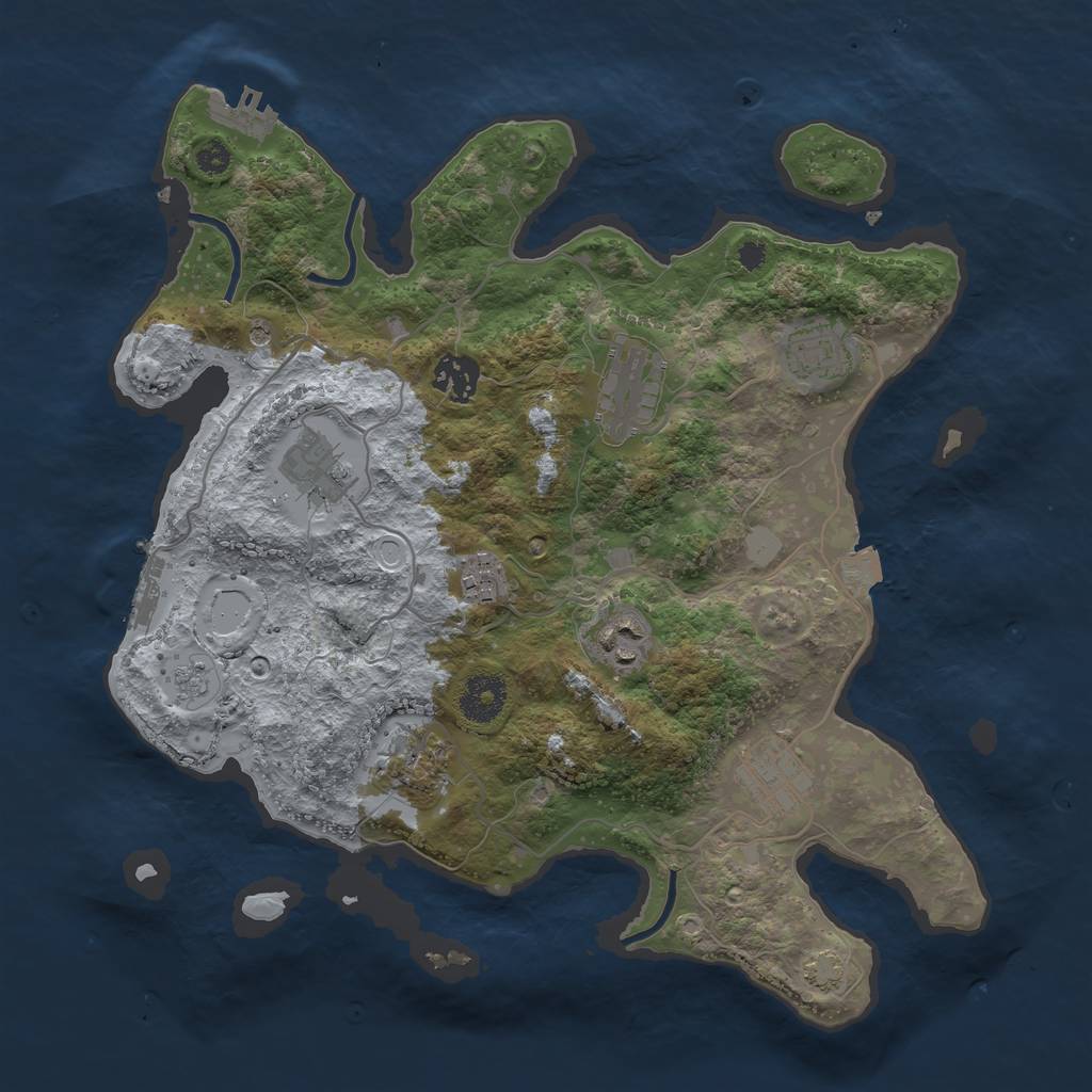 Rust Map: Procedural Map, Size: 3400, Seed: 23648351, 16 Monuments