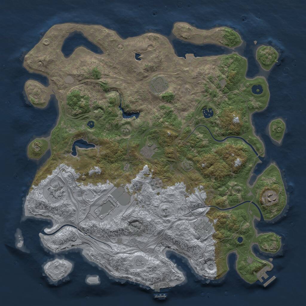 Rust Map: Procedural Map, Size: 4250, Seed: 71624901, 14 Monuments