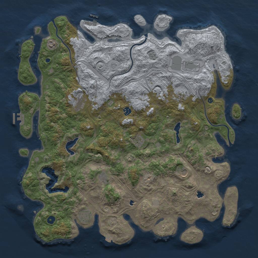 Rust Map: Procedural Map, Size: 4850, Seed: 378575599, 16 Monuments