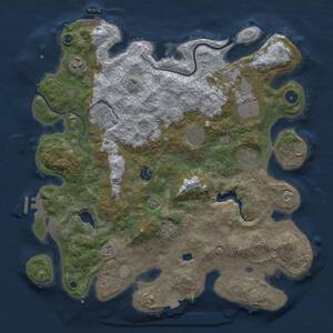 Thumbnail Rust Map: Procedural Map, Size: 4000, Seed: 2130596128, 13 Monuments
