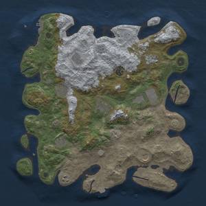 Thumbnail Rust Map: Procedural Map, Size: 4000, Seed: 2130596128, 17 Monuments