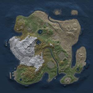 Thumbnail Rust Map: Procedural Map, Size: 3000, Seed: 1012169495, 10 Monuments