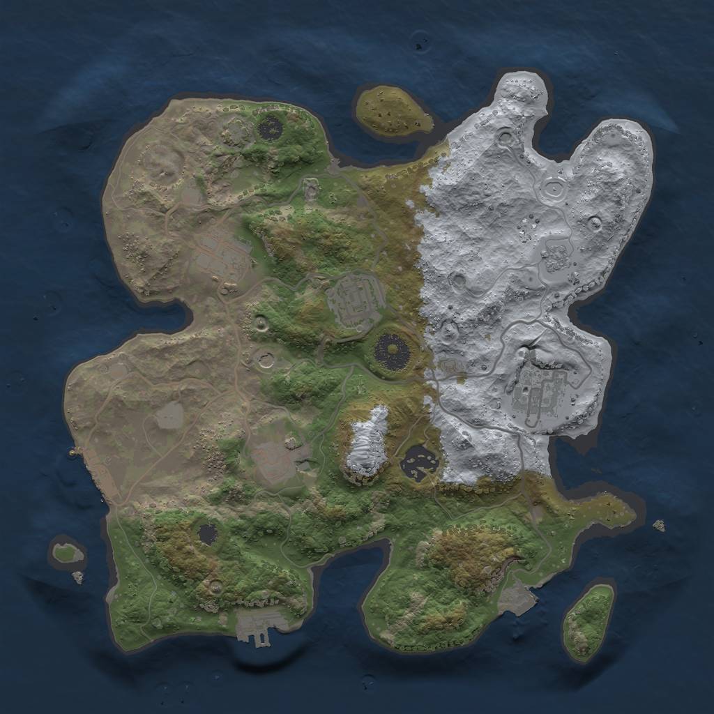 Rust Map: Procedural Map, Size: 3000, Seed: 872902418, 13 Monuments