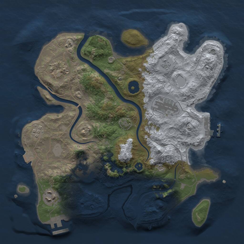 Rust Map: Procedural Map, Size: 3000, Seed: 872902418, 11 Monuments