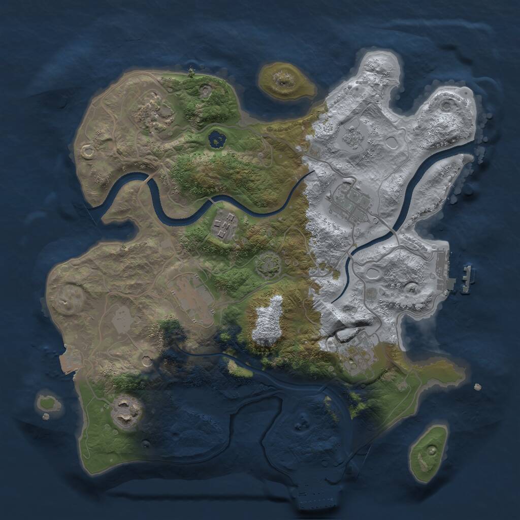 Rust Map: Procedural Map, Size: 3000, Seed: 872902418, 12 Monuments