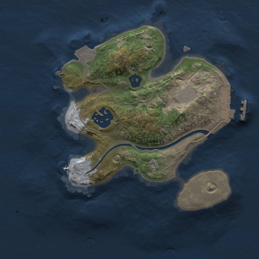 Rust Map: Procedural Map, Size: 2000, Seed: 1321177477, 3 Monuments