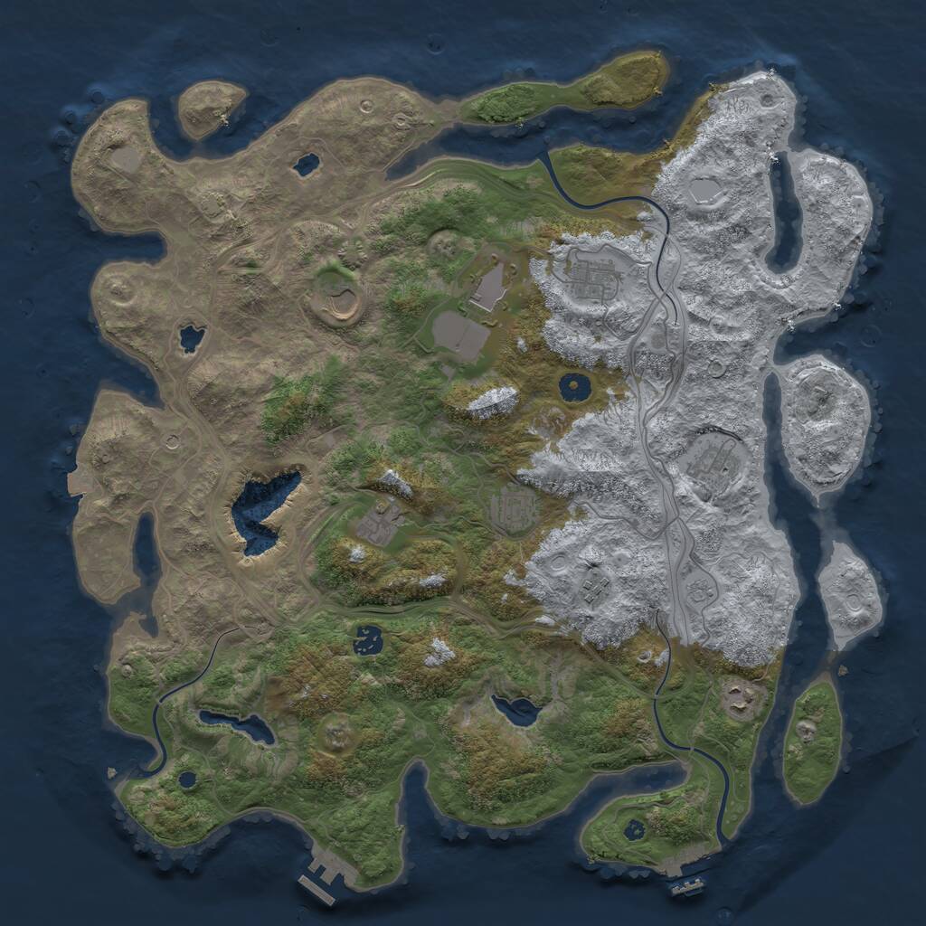 Rust Map: Procedural Map, Size: 4500, Seed: 1847270872, 15 Monuments