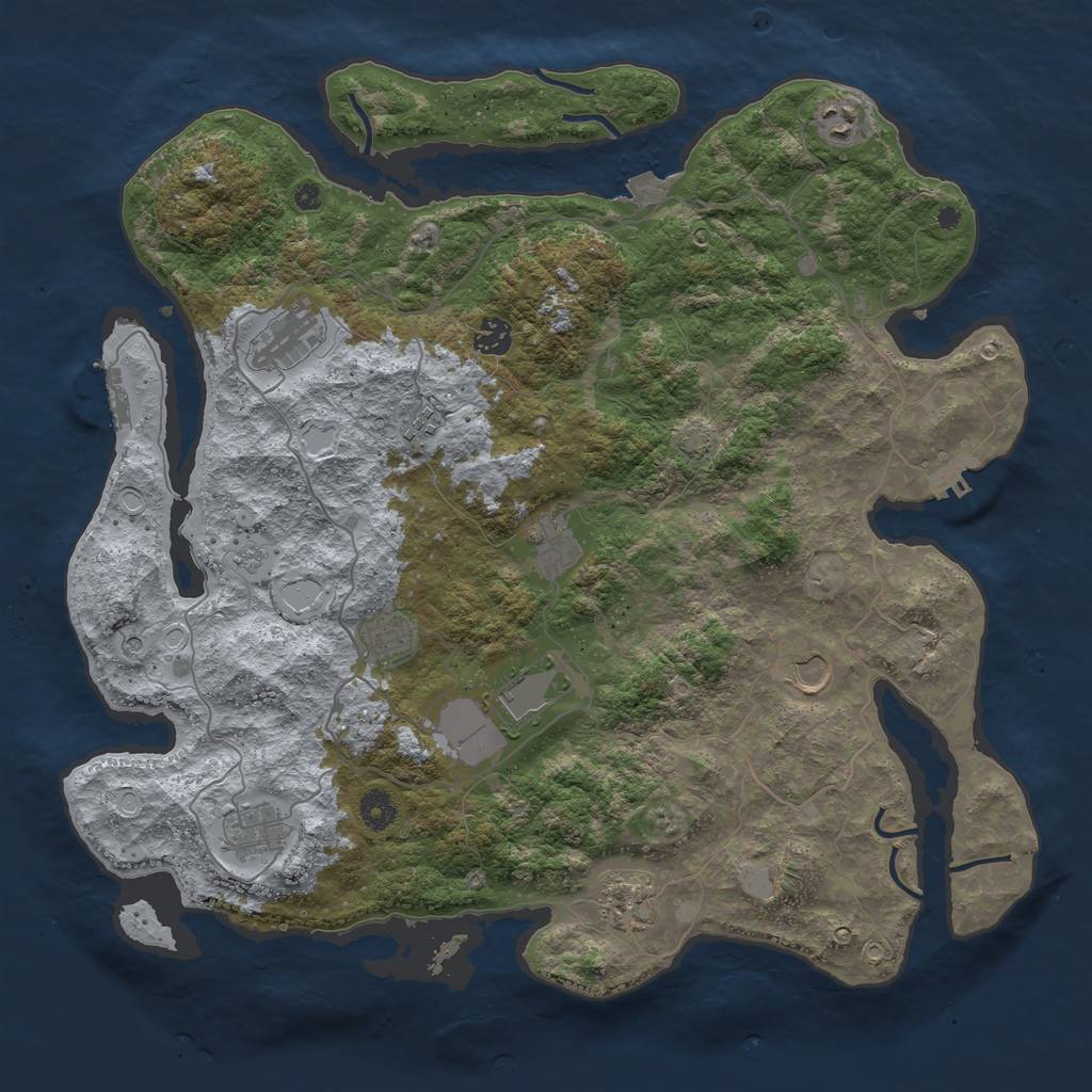 Rust Map: Procedural Map, Size: 4200, Seed: 469695696, 18 Monuments