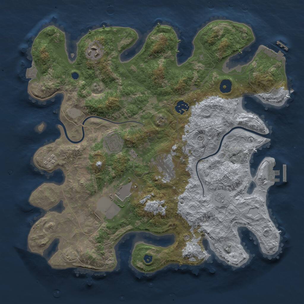 Rust Map: Procedural Map, Size: 3500, Seed: 490061819, 12 Monuments