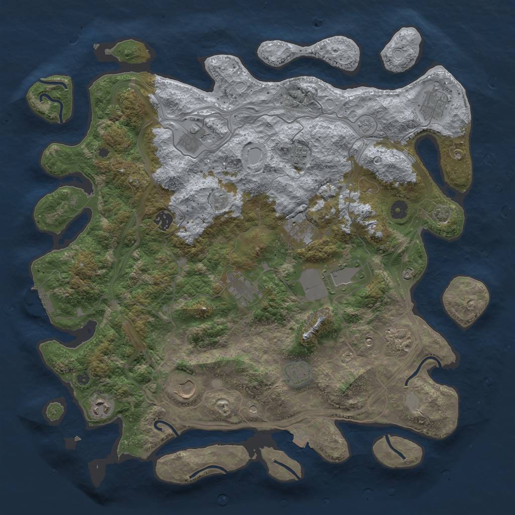 Rust Map: Procedural Map, Size: 4250, Seed: 92001041, 18 Monuments