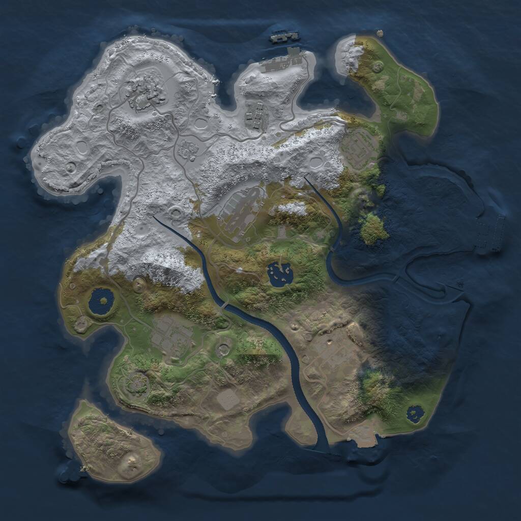 Rust Map: Procedural Map, Size: 3000, Seed: 625532, 13 Monuments