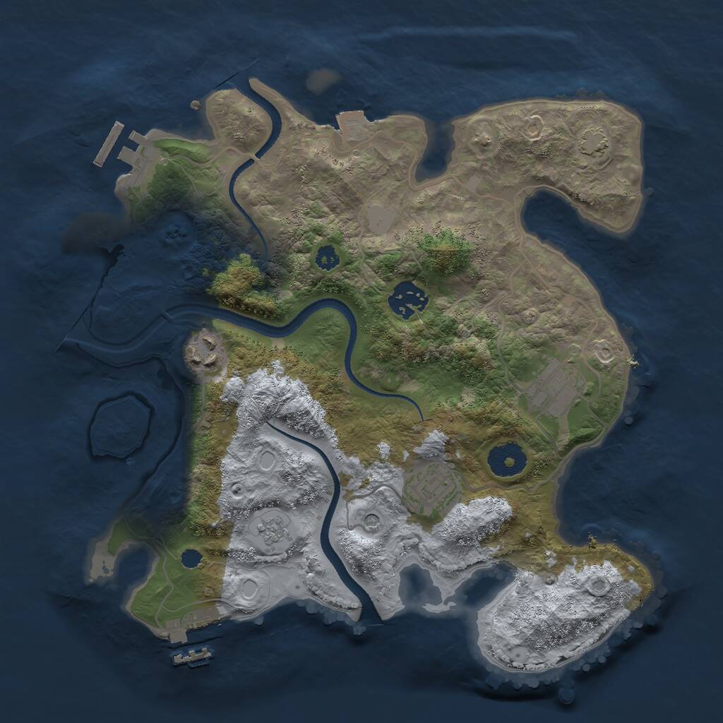 Rust Map: Procedural Map, Size: 3000, Seed: 1492138290, 10 Monuments