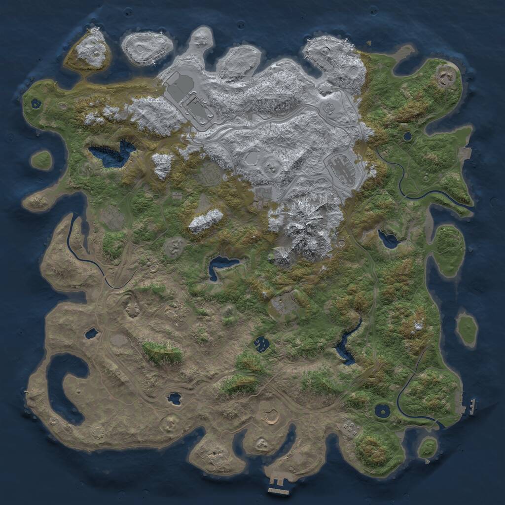 Rust Map: Procedural Map, Size: 5000, Seed: 121024742, 17 Monuments