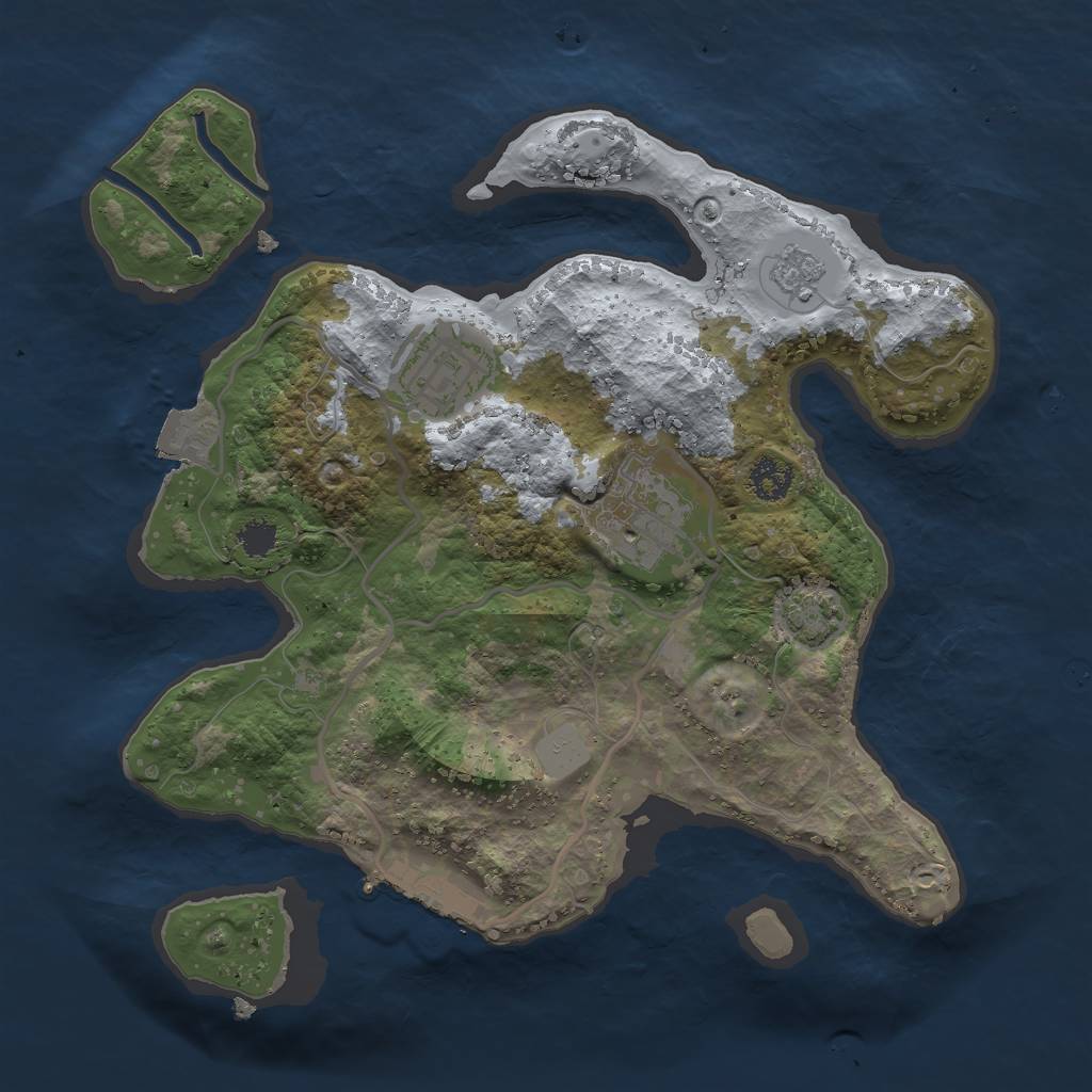 Rust Map: Procedural Map, Size: 2500, Seed: 713955577, 8 Monuments