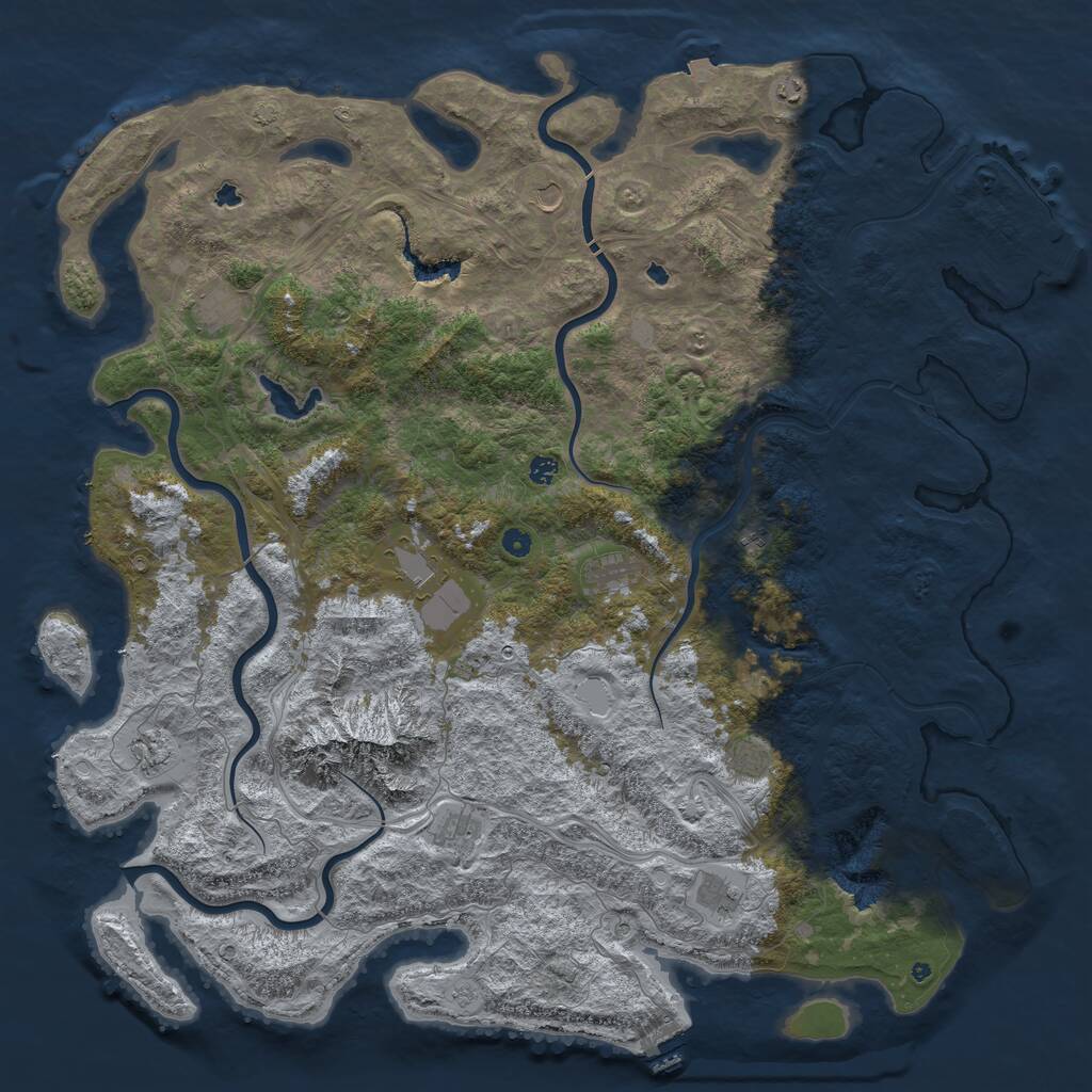 Rust Map: Procedural Map, Size: 5678, Seed: 2147483647, 17 Monuments