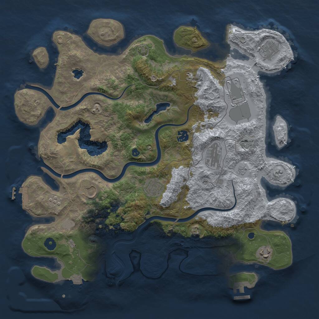 Rust Map: Procedural Map, Size: 4000, Seed: 10488977, 15 Monuments