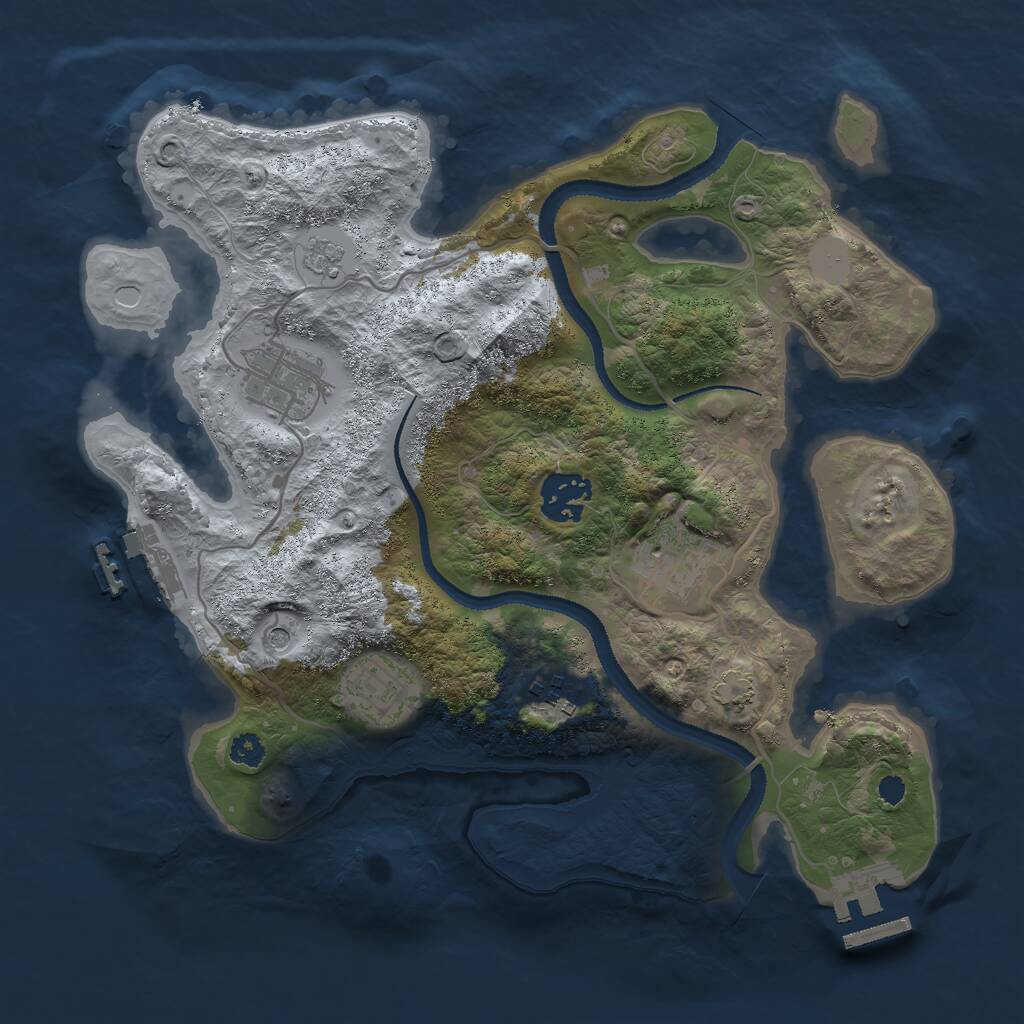 Rust Map: Procedural Map, Size: 3000, Seed: 14797329, 11 Monuments