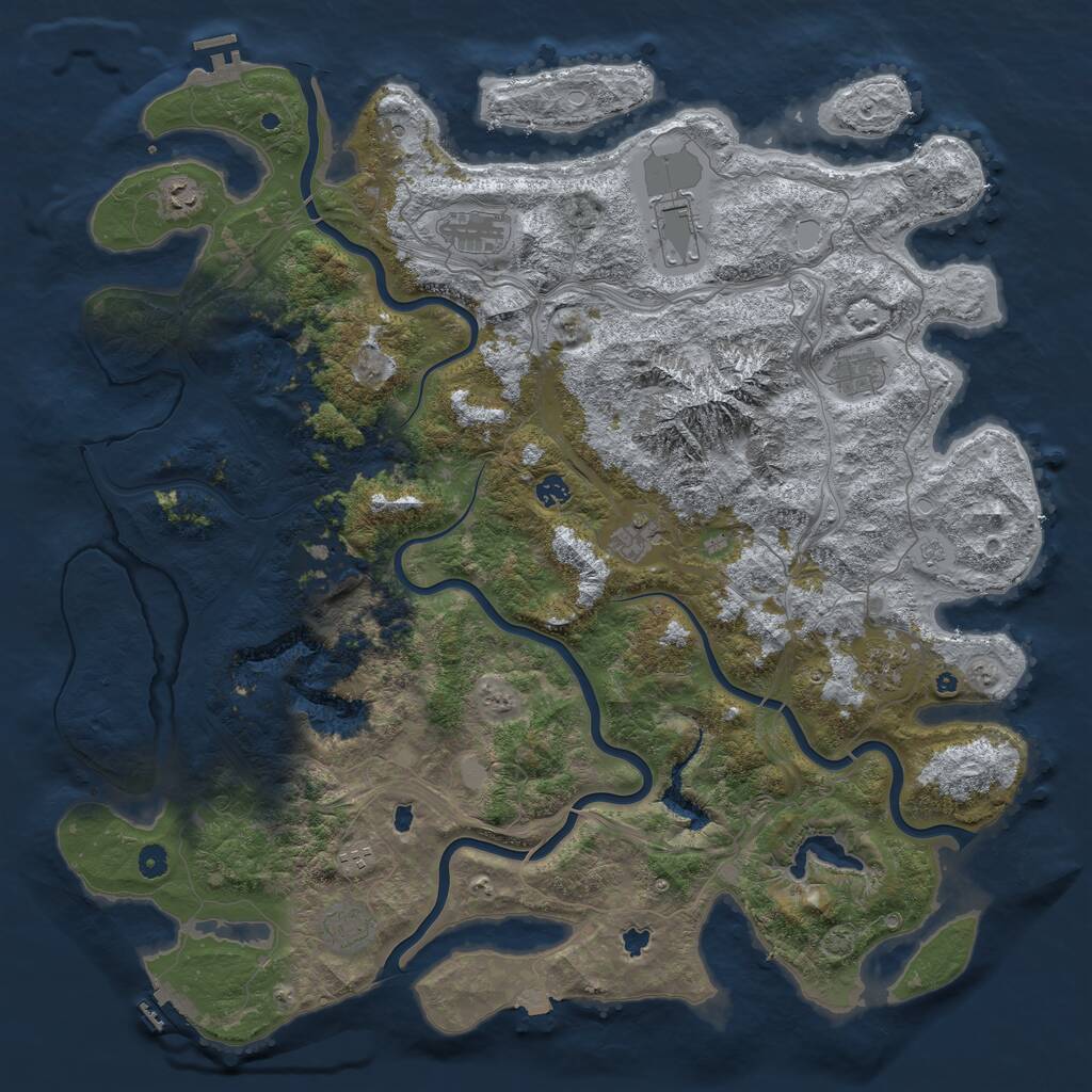 Rust Map: Procedural Map, Size: 5100, Seed: 8311972, 16 Monuments
