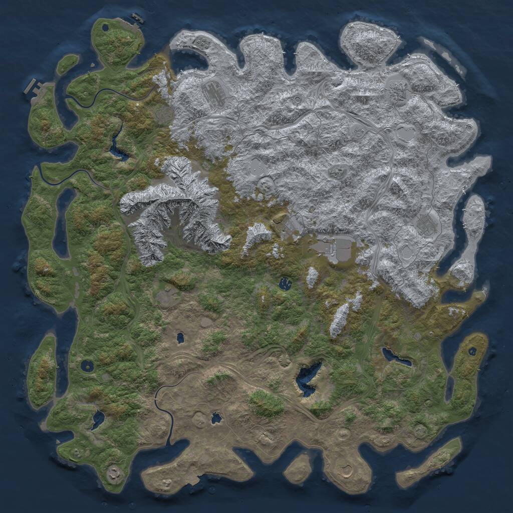 Rust Map: Procedural Map, Size: 6000, Seed: 1341261171, 17 Monuments