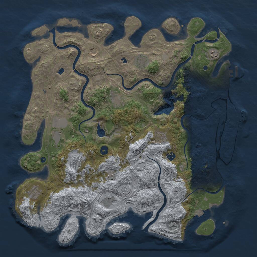 Rust Map: Procedural Map, Size: 4500, Seed: 651651, 17 Monuments
