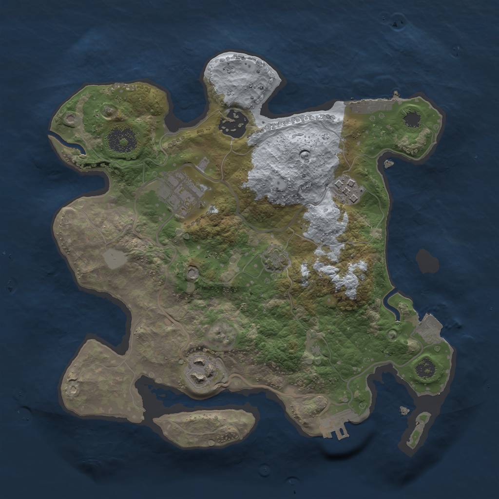 Rust Map: Procedural Map, Size: 2700, Seed: 661534007, 10 Monuments