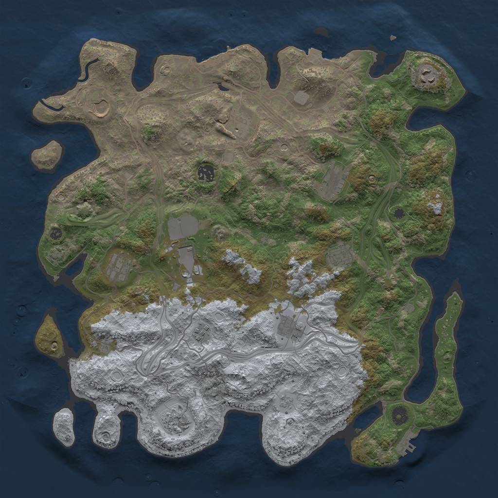 Rust Map: Procedural Map, Size: 4250, Seed: 1101611791, 19 Monuments