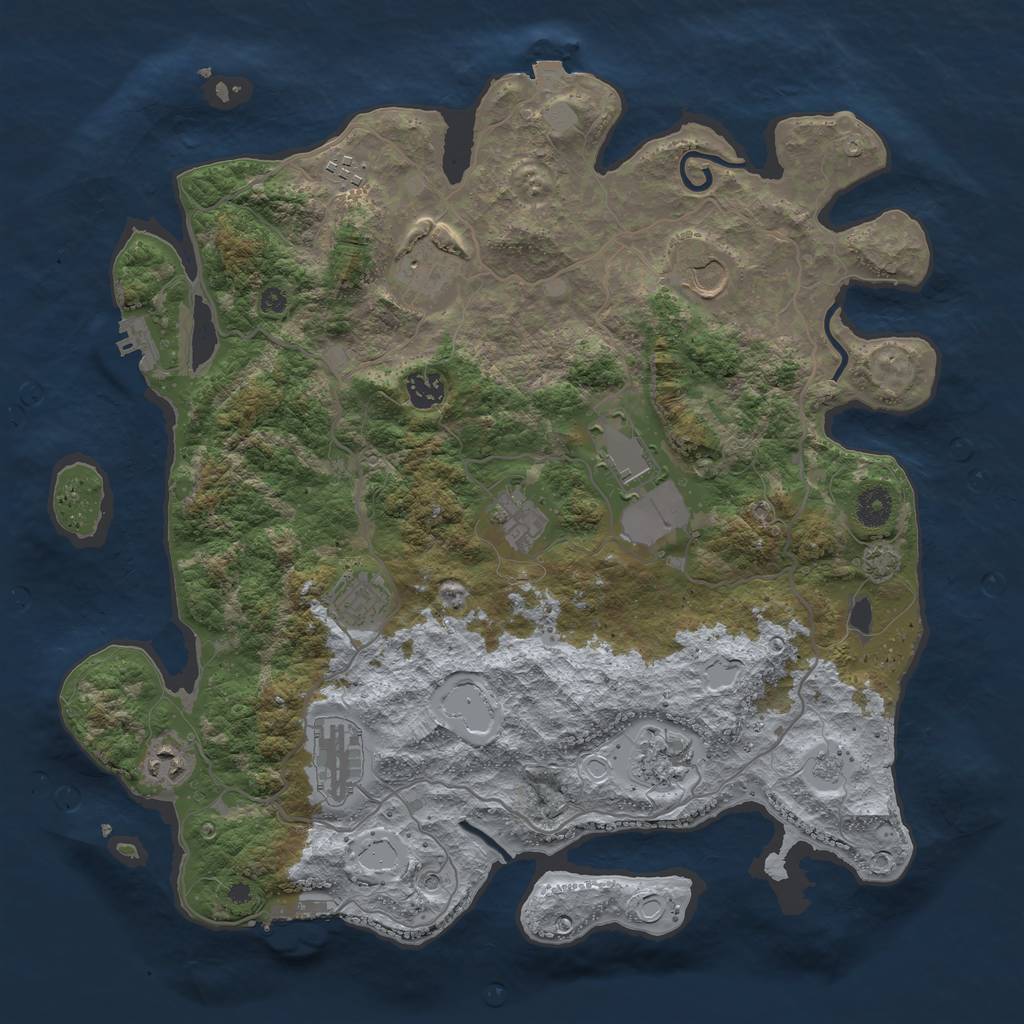 Rust Map: Procedural Map, Size: 4000, Seed: 90159, 18 Monuments