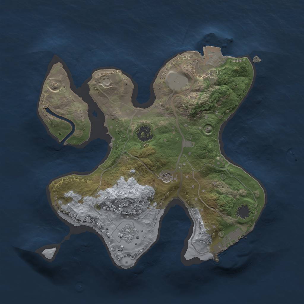 Rust Map: Procedural Map, Size: 2000, Seed: 60900521, 6 Monuments