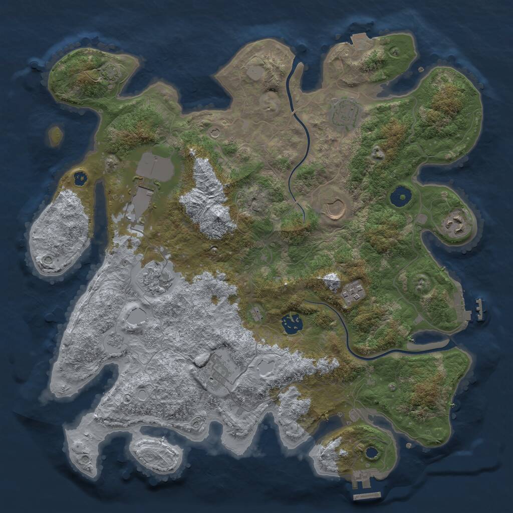 Rust Map: Procedural Map, Size: 3750, Seed: 66400325, 14 Monuments