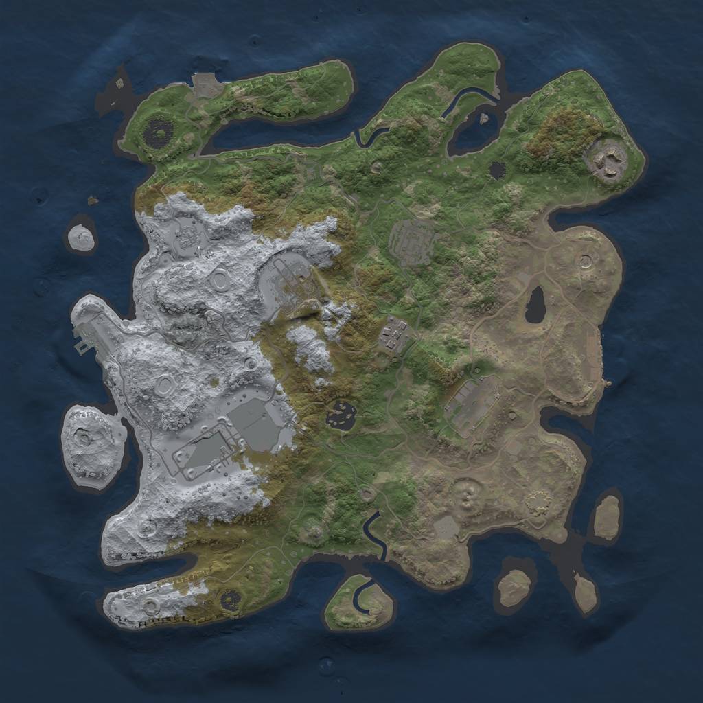 Rust Map: Procedural Map, Size: 3500, Seed: 396431293, 15 Monuments