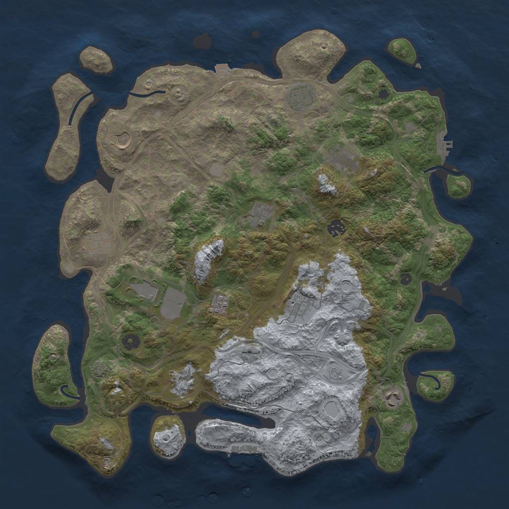 Rust Map: Procedural Map, Size: 4400, Seed: 69411082, 19 Monuments