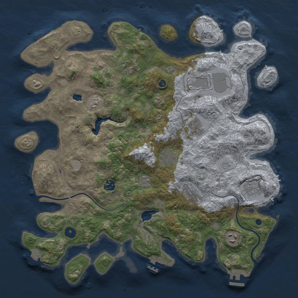 Rust Map: Procedural Map, Size: 4000, Seed: 56758032, 15 Monuments