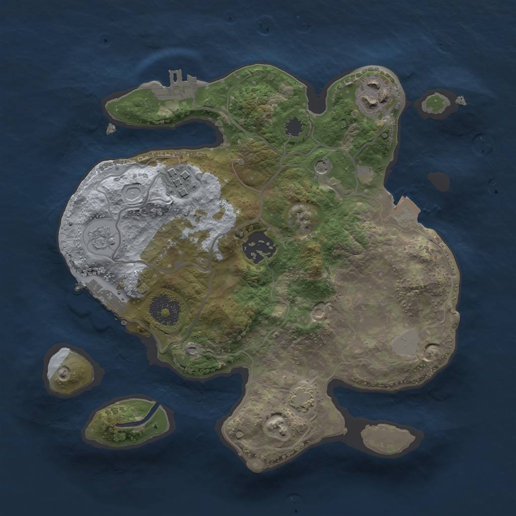 Rust Map: Procedural Map, Size: 2500, Seed: 1122334455, 11 Monuments