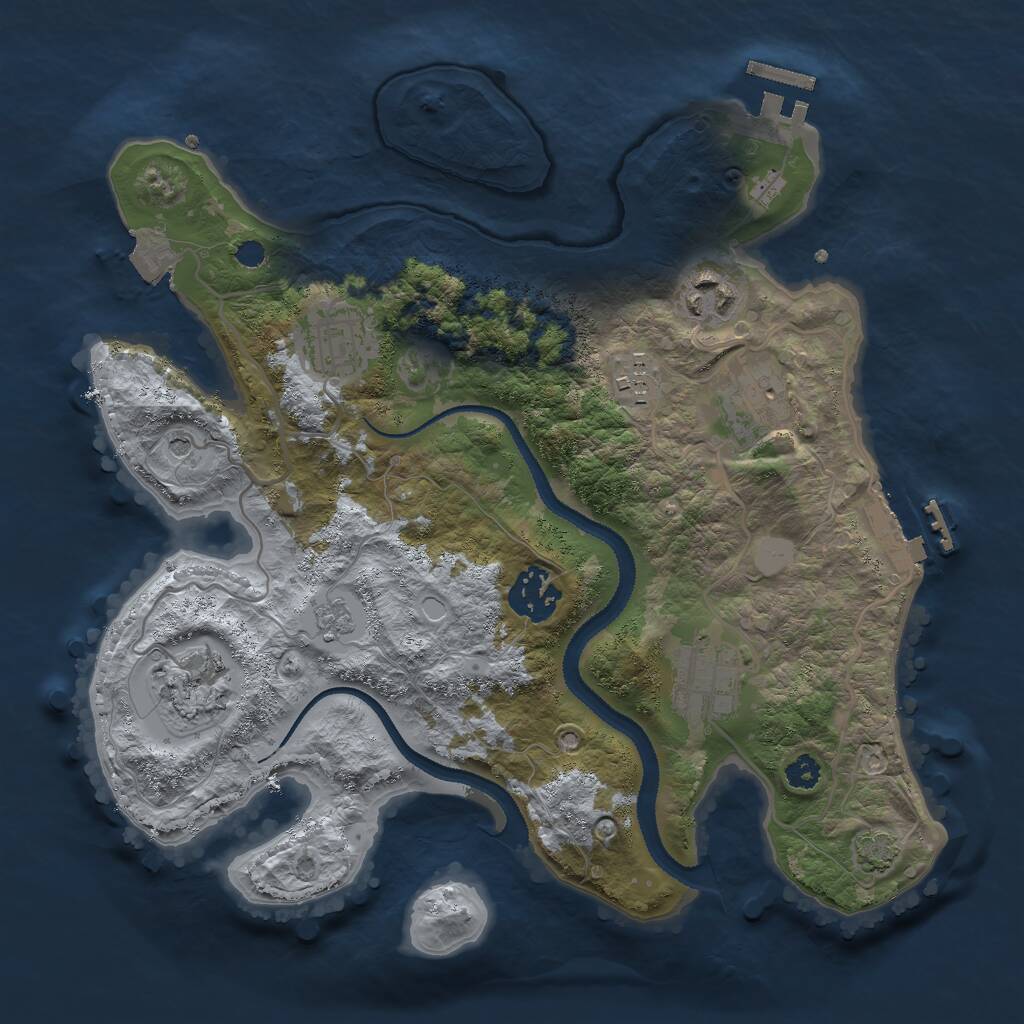Rust Map: Procedural Map, Size: 3000, Seed: 8736, 13 Monuments