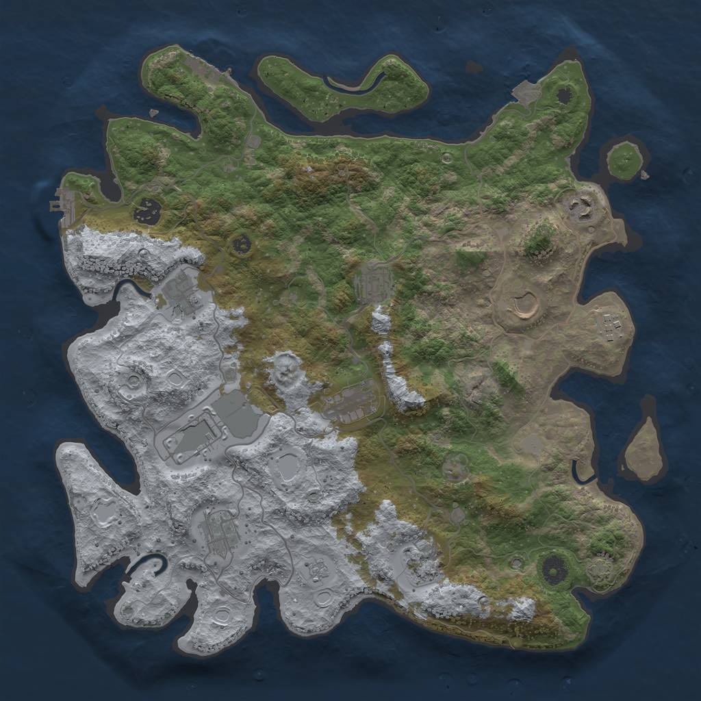 Rust Map: Procedural Map, Size: 3900, Seed: 778, 18 Monuments