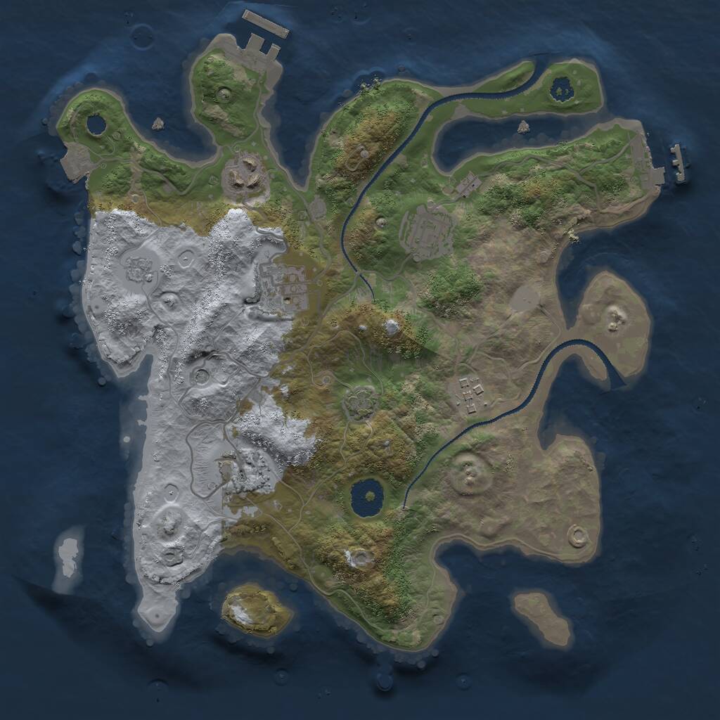 Rust Map: Procedural Map, Size: 3000, Seed: 420963695, 11 Monuments