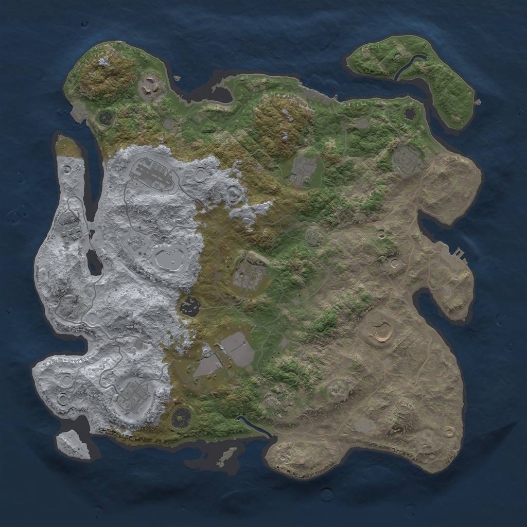 Rust Map: Procedural Map, Size: 4000, Seed: 469695696, 19 Monuments